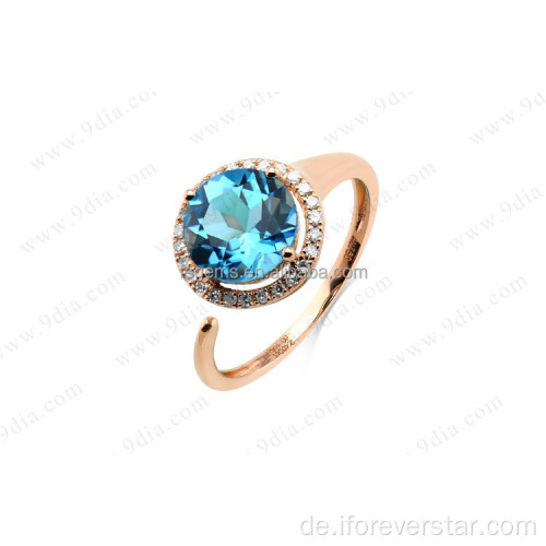 Blue Topas 14k 2 Gramm Gold Ring-Designs